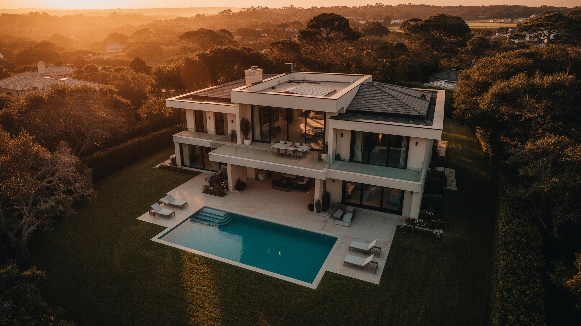 Luxury real estate aerial view